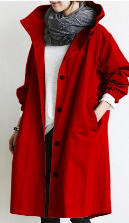 Oversized Women's Mid-Length Loose Windbreaker Jacket