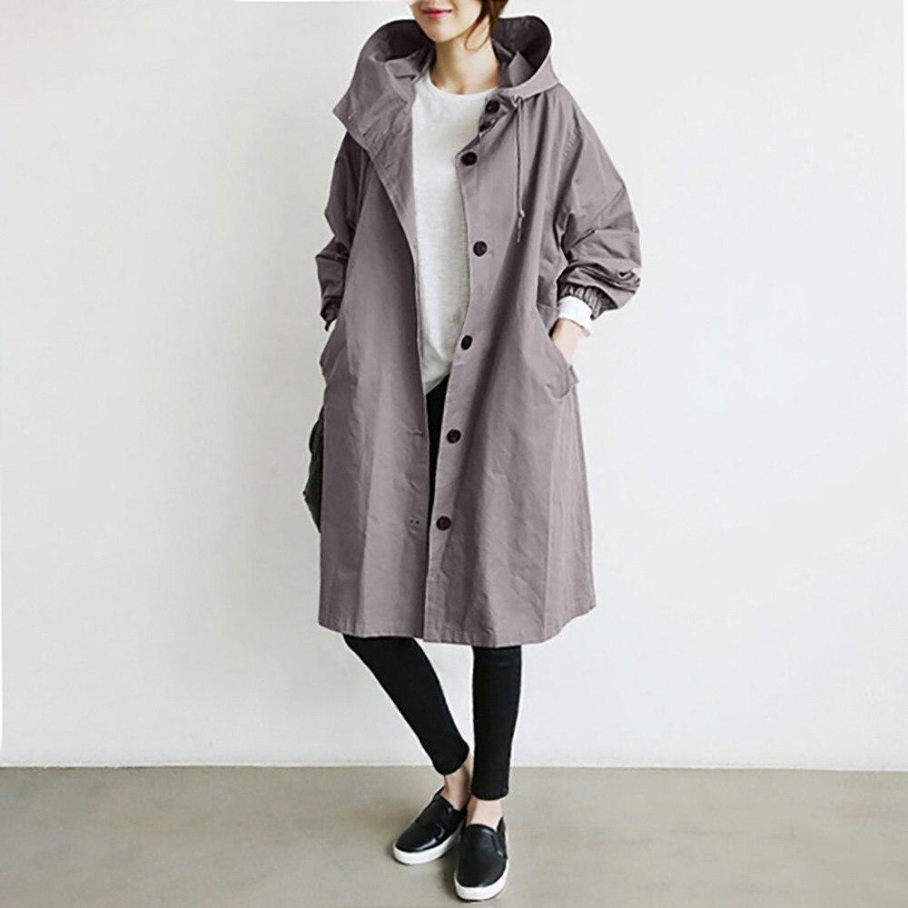 Oversized Women's Mid-Length Loose Windbreaker Jacket