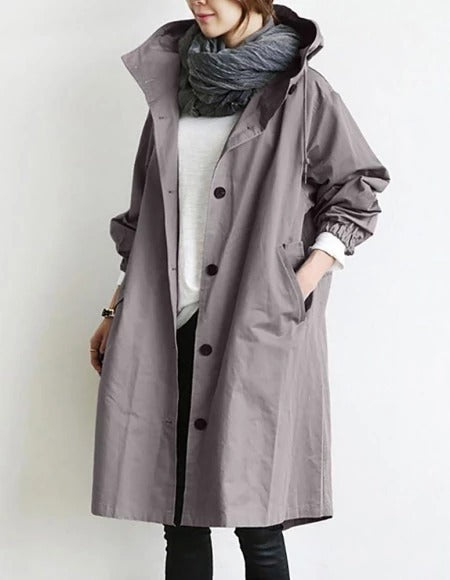 Oversized Women's Mid-Length Loose Windbreaker Jacket